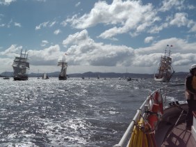 Sailing south with Europa, Lord Nelson and Oosterschelde