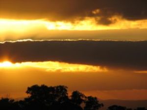 A sunset says goodbye